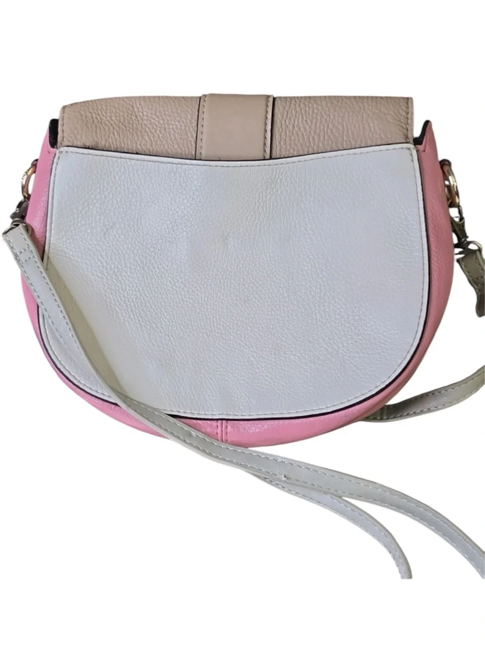 Coach Pink Colorblock Georgie Saddle Crossbody Bag